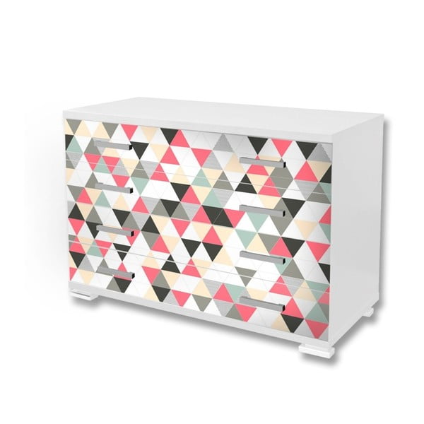 Nalepovacia tapeta na nábytok Dimex Farebné trojuholníky, 125 x 85 cm
