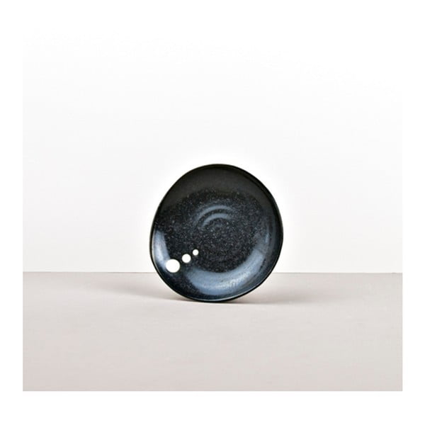 Čierny keramický tanier Made In Japan White Dot, ⌀ 12 cm
