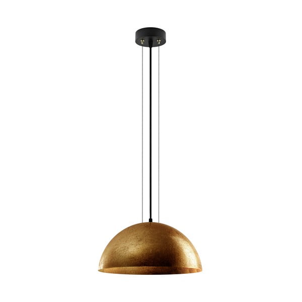 Závesná lampa v zlatej farbe Bulb Attack Cuatro, priemer 40 cm