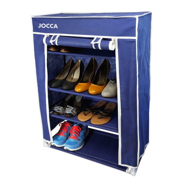 Modrý textilný úložný box na topánky JOCCA, 80 × 60 cm