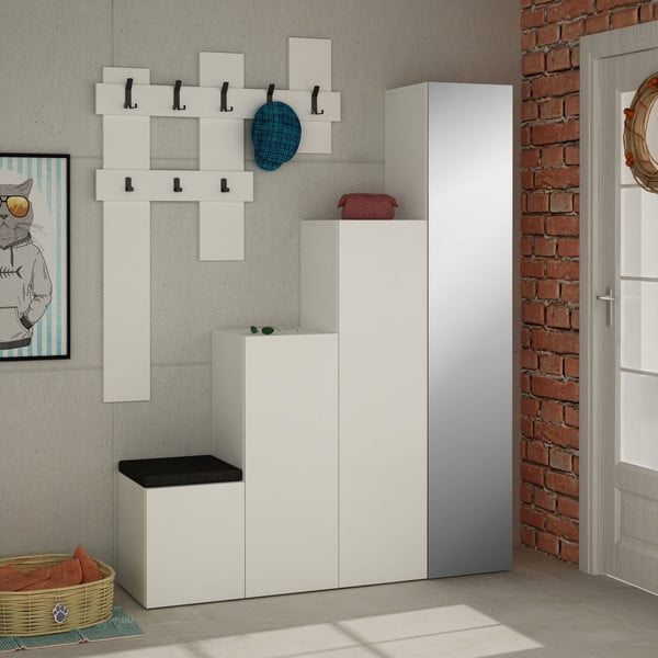 Set bielej skrine a nástenného vešiaka Homitis Up-image-3