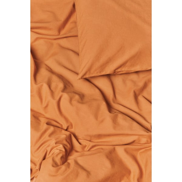 Terakotovooranžové obliečky na dvojlôžko zo stonewashed bavlny Bonami Selection, 200 x 200 cm-image-1