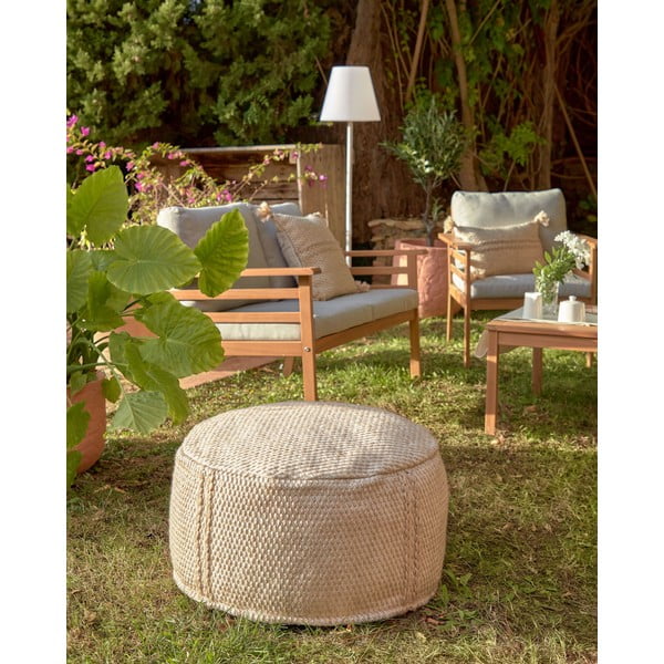 Béžový záhradný puf Kave Home Kaie, ø 62 cm-image-4