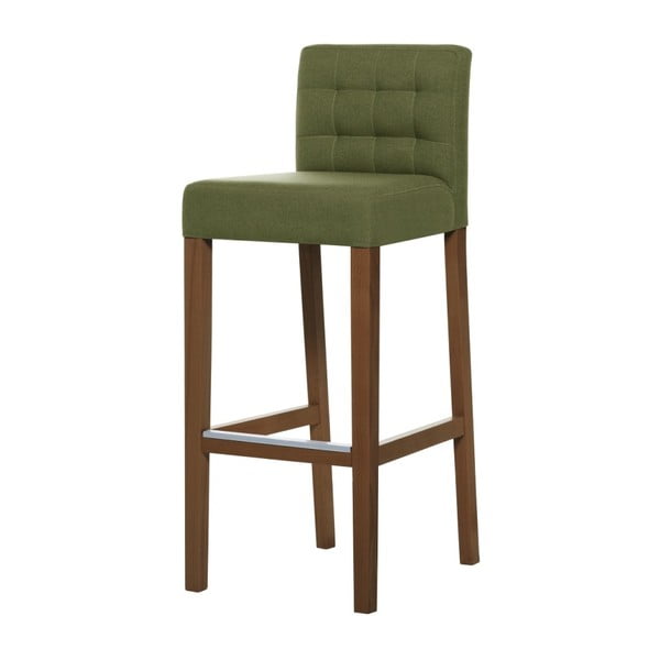 Zelená barová stolička s tmavohnedými nohami Ted Lapidus Maison Jasmin