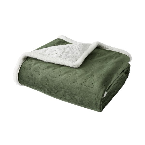 Zelená prešívaná prikrývka na dvojlôžko 180x200 cm Christmas Tree - Catherine Lansfield