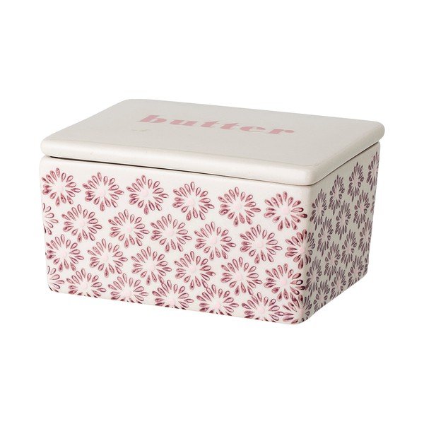 Bielo-ružová kameninová nádoba na maslo Bloomingville Maya-image-3