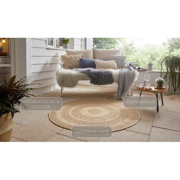 Béžový vonkajší koberec NORTHRUGS Almendro, Ø 160 cm-image-4