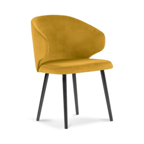 Žltá jedálenská stolička so zamatovým poťahom Windsor & Co Sofas Nemesis