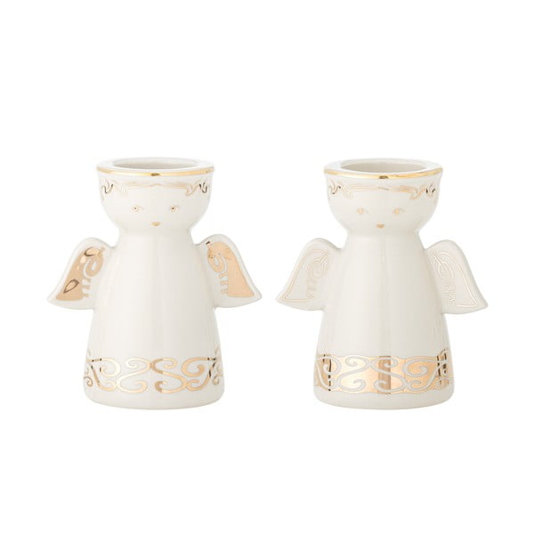 Kameninové svietniky v súprave na čajovú sviečku 2 ks Faella – Bloomingville