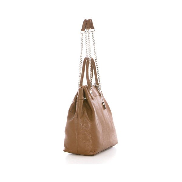 Taupe kabelka z pravej kože Federica Bassi Saskia-image-1