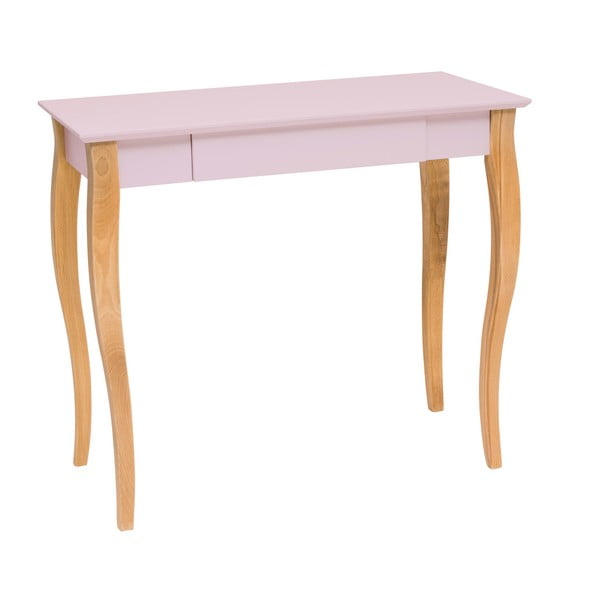 Ružový písací stôl Ragaba Lillo, dĺžka 85 cm