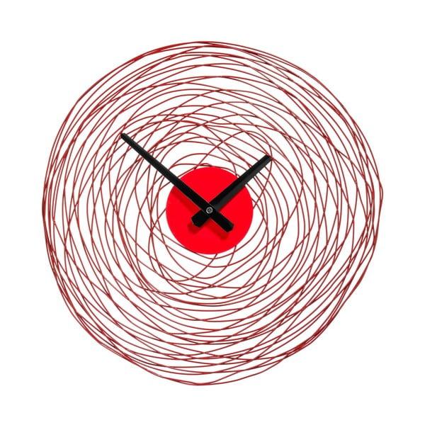 Nástenné hodiny Red Swirl, 38 cm