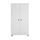 Biela šatníková skriňa z borovicového dreva 111x202 cm Ties – WOOOD