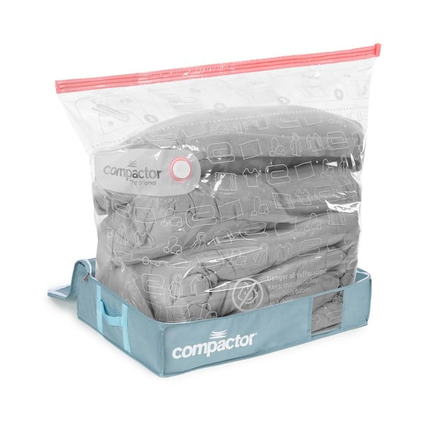 Vákuový plastový úložný box pod posteľ 65x45x15,5 cm Blue Edition – Compactor-image-3