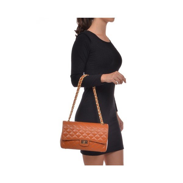 Koňakovohnedá kožená listová kabelka Isabella Rhea Swift Cognac-image-1