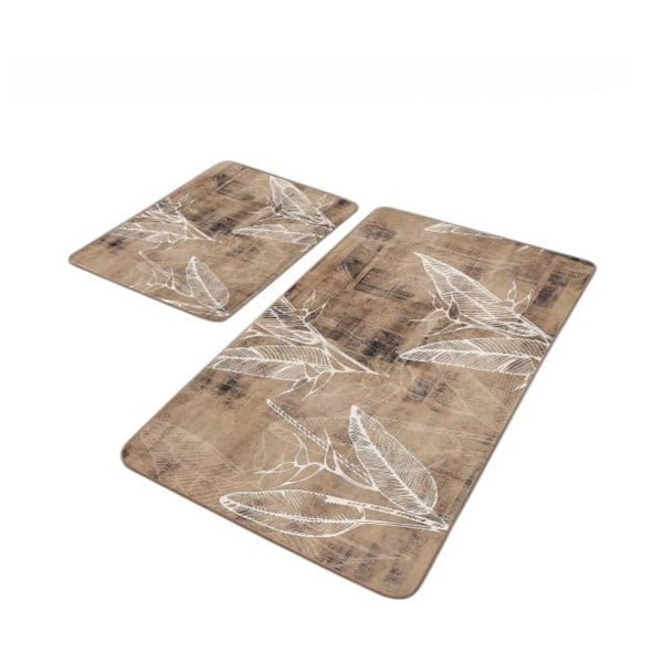 Hnedé zamatové kúpeľňové predložky v súprave 2 ks 60x100 cm – Mila Home