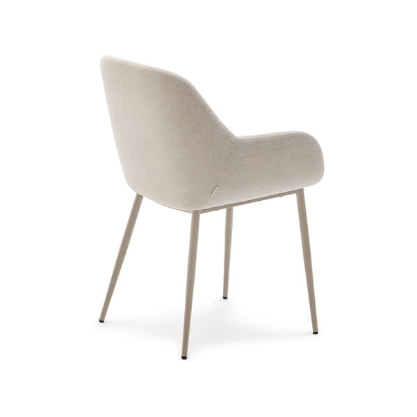 Krémovobiele čalúnené jedálenské kreslo Konna – Kave Home-image-3