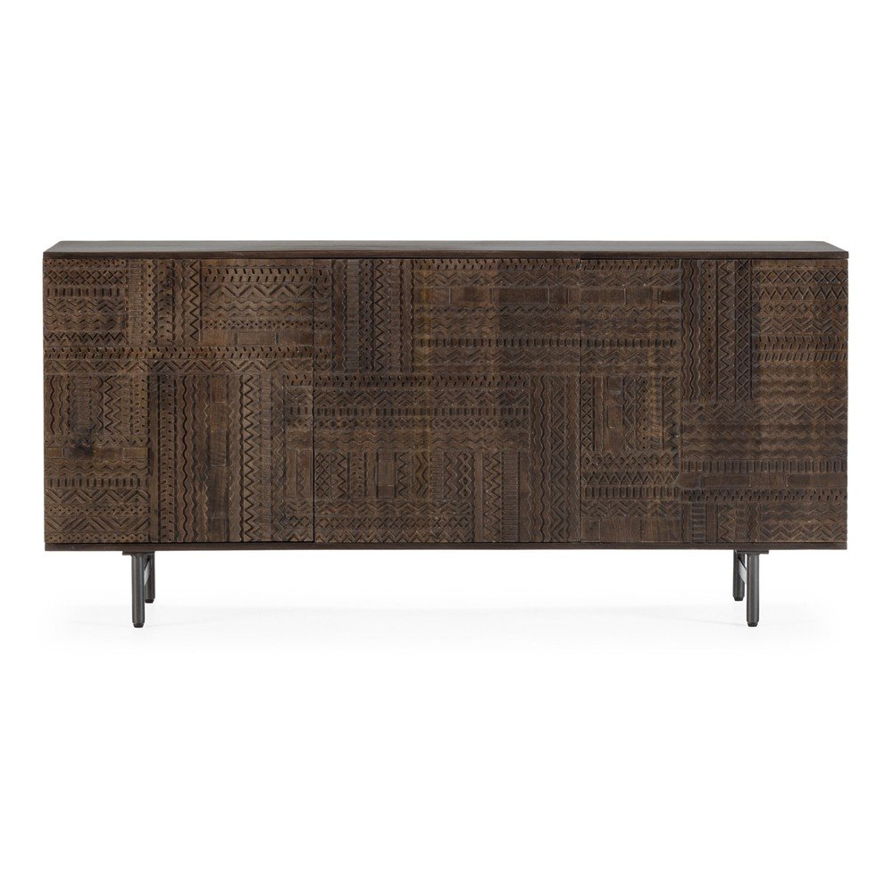 Tmavohnedá komoda z mangového dreva 160x75x40 cm Kalai – MOME