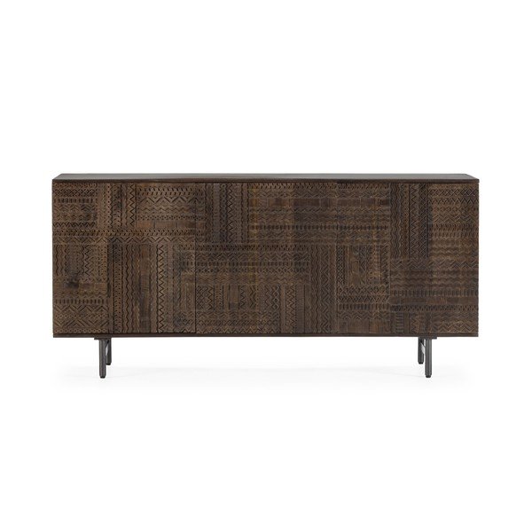 Tmavohnedá komoda z mangového dreva 160x75x40 cm Kalai – MOME