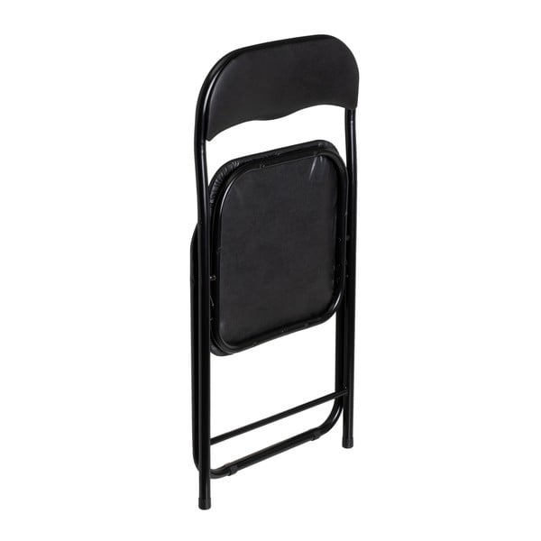 Čierna skladacia jedálenská stolička z imitácie kože – Casa Selección-image-2