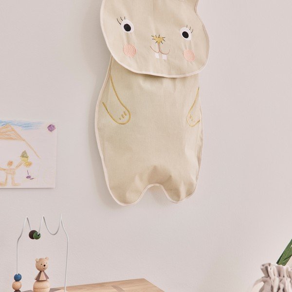 Krémovobiely látkový závesný organizér 40x1x82 cm Darling Rabbit – OYOY Mini-image-3