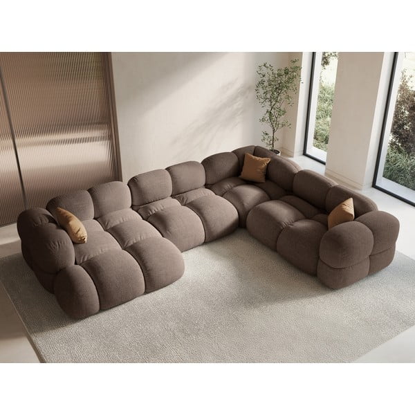 Hnedá rohová pohovka (pravý roh/do tvaru "U") Loretto – Cosmopolitan Design-image-1