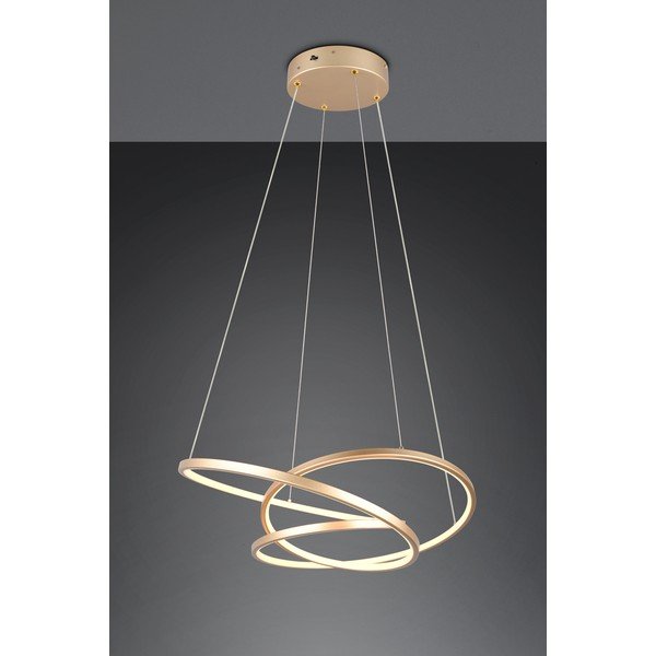 LED stmievateľné závesné svietidlo v zlatej farbe Darvin – Trio-image-1