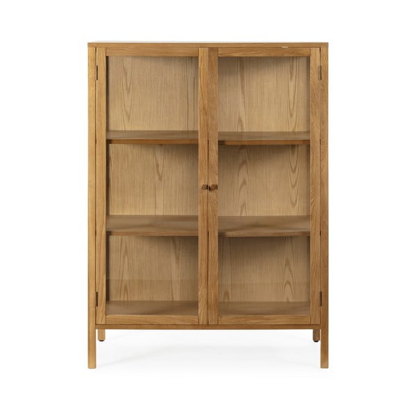 Vitrína v dekore duba v prírodnej farbe 90x126x40 cm Ceci – MOME