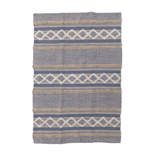 Sivý bavlnený koberec InArt Stripy, 120 x 180 cm