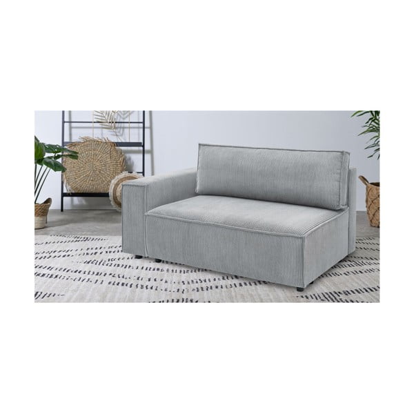 Svetlosivý menčestrový modul pohovky (ľavý roh) Nihad modular – Bobochic Paris-image-1