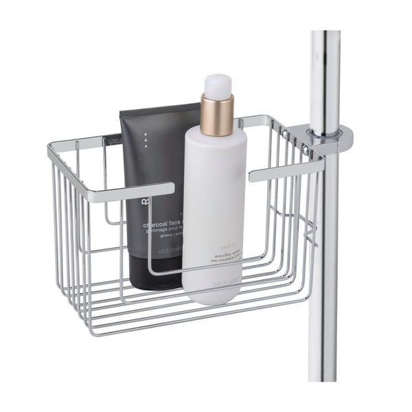 Kúpeľňová polička bez vŕtania z nehrdzavejúcej ocele v lesklej striebornej farbe Valognes – Wenko-image-3