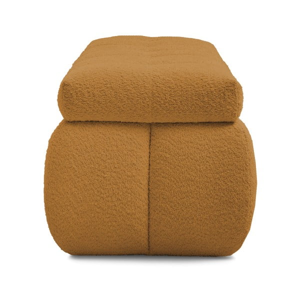 Lavica z textílie buklé v horčicovej farbe Mont Blanc – Bobochic Paris-image-3