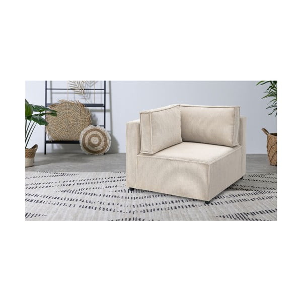 Krémovobiely menčestrový modul pohovky (variabilný) Nihad modular – Bobochic Paris-image-1