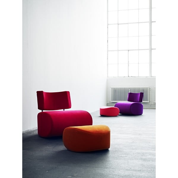 Tyrkysovomodré hojdacie kreslo s podnožkou Softline Apollo-image-2