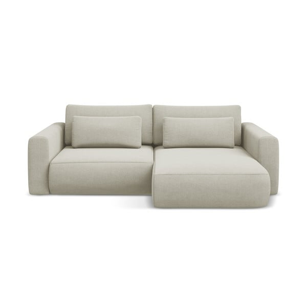 Béžová rozkladacia/s úložným priestorom rohová pohovka (pravý roh/s leňoškou) Kapua – Makamii