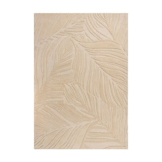 Béžový vlnený koberec Flair Rugs Lino Leaf, 160 x 230 cm