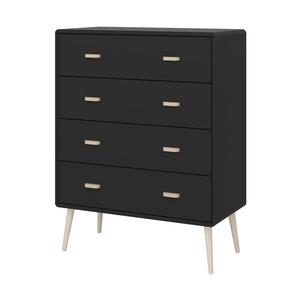 Čierna vysoká komoda 81x105 cm Mino - Tvilum-image-2