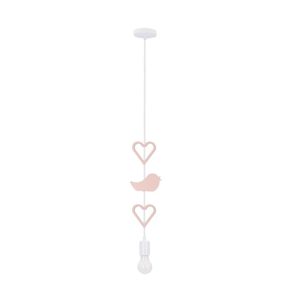 Bielo-ružové detské svietidlo s kovovým tienidlom Single - Candellux Lighting