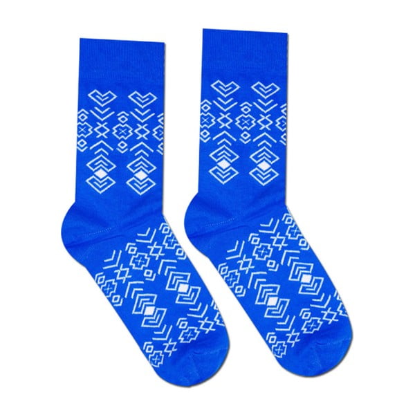 Modré bavlnené ponožky Hesty Socks Geometry, vel. 43-46