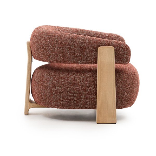 Ženilkové kreslo v terakotovej farbe Granite – Kave Home-image-3