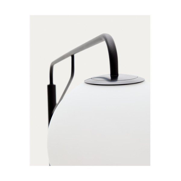 Biela/čierna stojacia lampa so skleneným tienidlom (výška  164 cm) Eilo – Kave Home-image-3