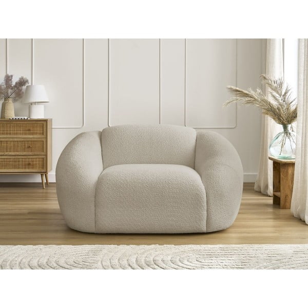 Béžové kreslo z textílie bouclé Tina – Bobochic Paris-image-3