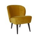 Horčicovožlté kreslo WOOOD Sara
