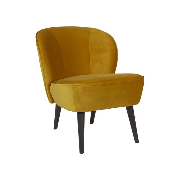 Horčicovožlté kreslo WOOOD Sara