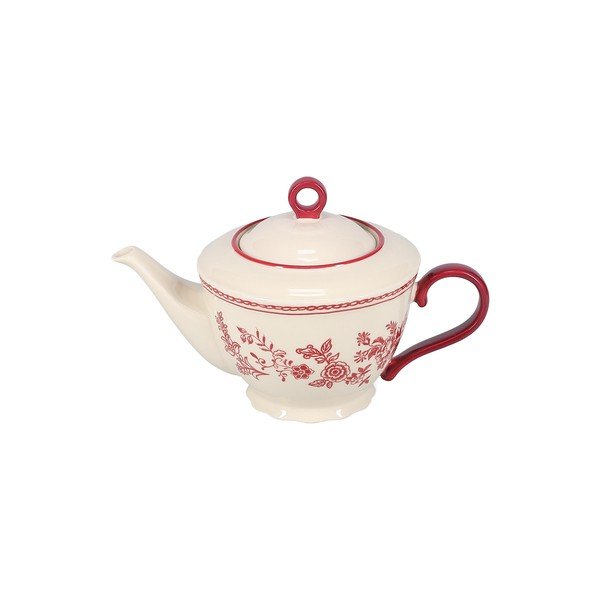 Vínovočervená/slonovinová porcelánová kanvica na čaj 920 ml Cyril – S|P Collection-image-2