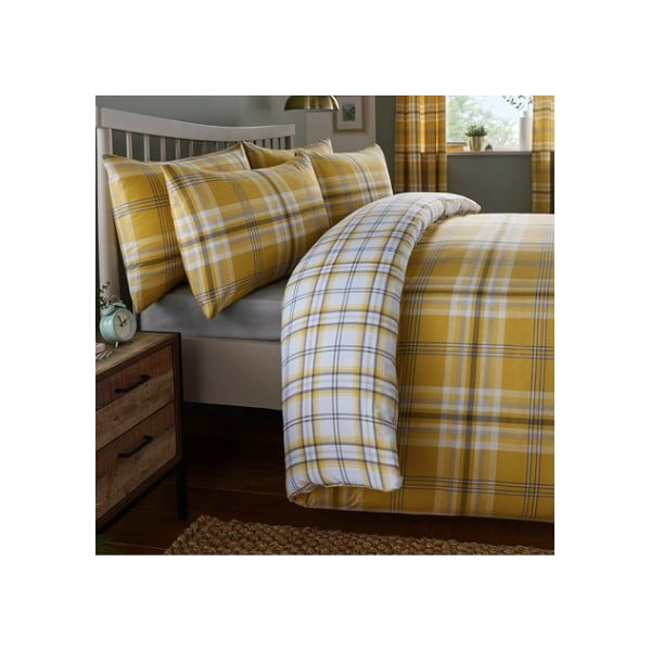 Žlté obliečky na dvojlôžko Catherine Lansfield Lausanne, 200 x 200 cm-image-1