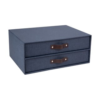 Tmavomodrý 2-poschodový organizér Bigso Box of Sweden Birger, 33 × 25,5 cm