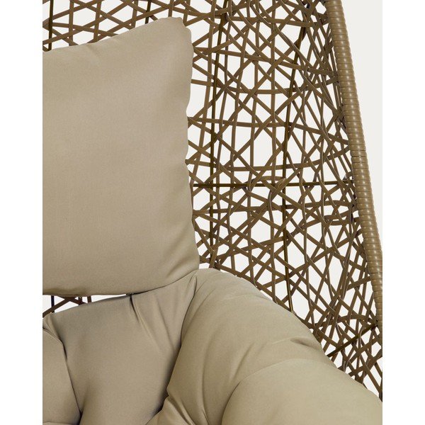 Hnedé závesné záhradné kreslo Kave Home Florina-image-3