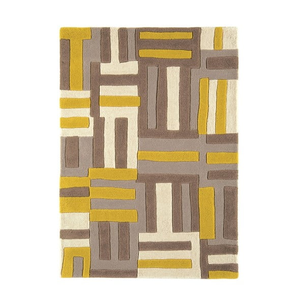 Vlnený koberec Matrix Code Yellow 160x230 cm