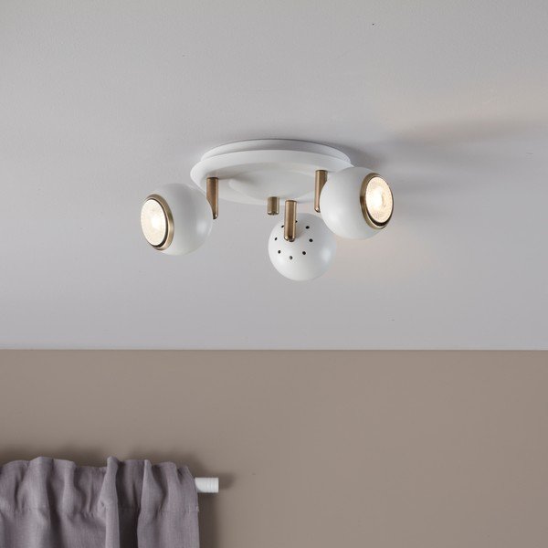 Biele stropné svietidlo s detailmi v zlatej farbe Markslöjd Coco-image-1